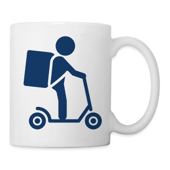 Kurier-Lieferroller Solid Icon - Tasse - Weiß - Rechts