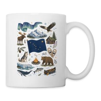 Alaska | Northern Lights, Wilderness & Adventure - Mug - white - Right