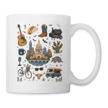 Austin | Live-Musik, Tacos & Texasgefühl - Tasse - Weiß - Rechts