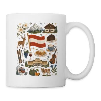 Österreich | Alpen, Genuss & Heimatgefühl - Tasse - Weiß - Rechts