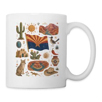Arizona | Wüste, Canyons & Freiheit - Tasse - Weiß - Rechts