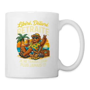 Ours Retraite Vacances Je Ne Travaillerai Plus - Mug blanc - blanc - Droite