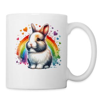 Zwergkaninchen Motiv - Tasse - Weiß - Rechts