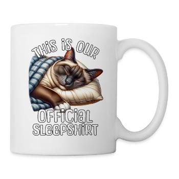 Siamkatze Schlafshirt - Tasse - Weiß - Rechts