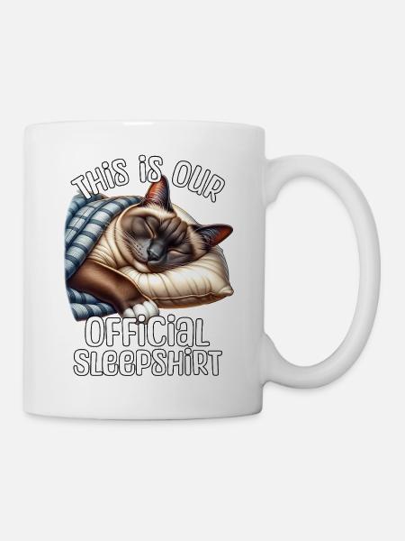 Siamkatze Schlafshirt - Tasse - Weiß