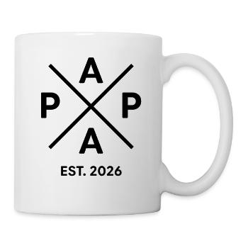 Papa Est. 2026 | Vater | Vatertag Geschenk - Tasse - Weiß - Rechts