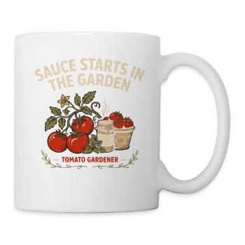 Tomatenfreunde Garten Sauce - Tasse - Weiß - Rechts