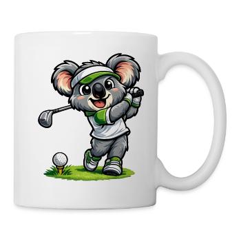 Süßer Koala spielt Golf - Tasse - Weiß - Rechts