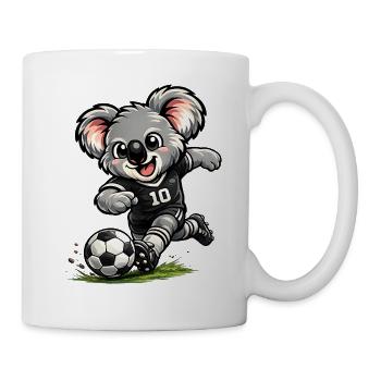 Süßer Koala spielt Fußball - Tasse - Weiß - Rechts