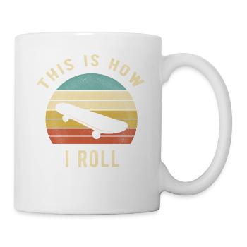 Retro-Skateboard-Liebhaber-Geschenk So rolle ich - Tasse - Weiß - Rechts