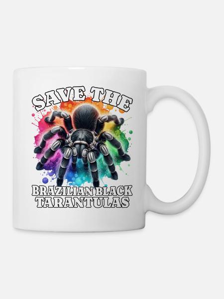 Save Schwarze Vogelspinne - Tasse - Weiß