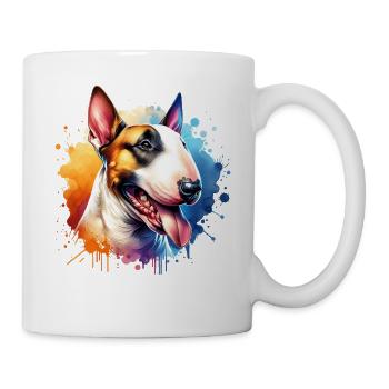 Bullterrier Motiv - Tasse - Weiß - Rechts