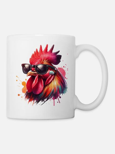 Hahn Motiv - Tasse - Weiß