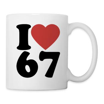 I love six seven | Zahlenduo 6 und 7 - Tasse - Weiß - Rechts