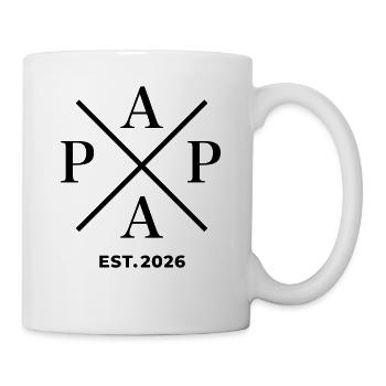 Papa Est. 2026 | Vater | Vatertag Geschenk - Tasse - Weiß - Rechts
