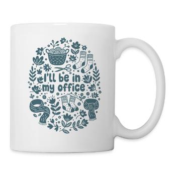 Lustiger Häkelliebhaber, ich bin in meinem Büro Garn - Tasse - Weiß - Rechts
