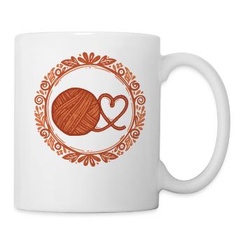 Häkelgarnherz Lustiger Häkel-Liebhaber Muttertag - Tasse - Weiß - Rechts