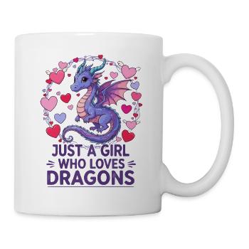 Drachenliebe: Mädchen liebt Drachen - Tasse - Weiß - Rechts