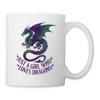 Drachenliebe: Mädchen Motiv - Tasse - Weiß - Rechts