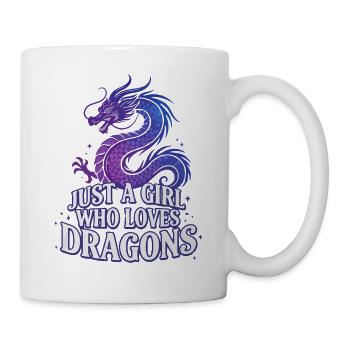 Drachenliebe: Girl liebt Drachen - Tasse - Weiß - Rechts