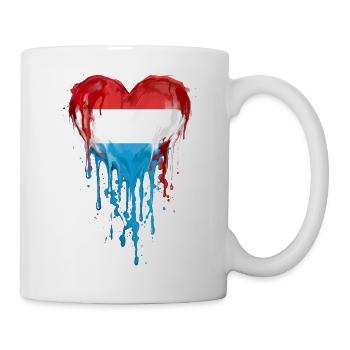 Luxembourg Herzflagge Tropfen BlauRotWeiß - Tasse - Weiß - Rechts