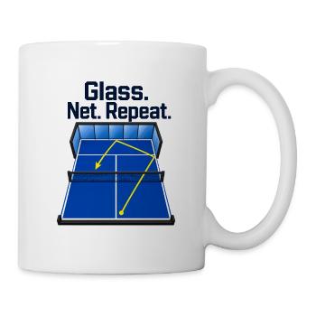 Padel-Tennisglas. Netz. Wiederholen. Vereinsregulärer Humo - Tasse - Weiß - Rechts