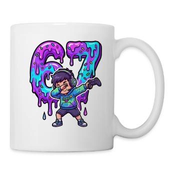 67 Dabbing Gamer Six Seven Meme Brainrot Zocker - Tasse - Weiß - Rechts