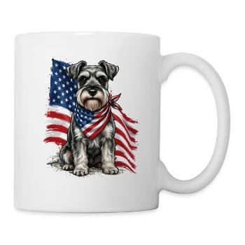 Patriotischer Schnauzer Stars, Stripes Hundestolz, - Tasse - Weiß - Rechts