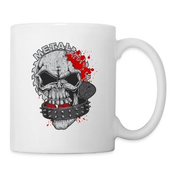Skull Heavy Metal Musik Rock Punk - Tasse - Weiß - Rechts