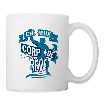 Chauve Et Musclé Corps De Rêve Humour - Mug blanc - blanc - Droite