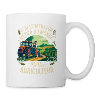 Papa Et Agriculteur Meilleur Métier Du Monde - Mug blanc - blanc - Droite
