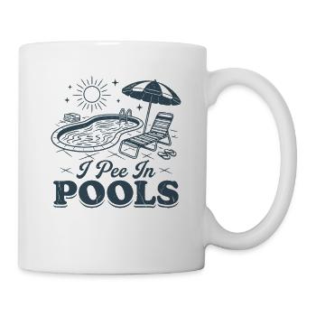 Ich pinkle in Pools - Tasse - Weiß - Rechts