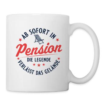 Pensionierung Retro Liegestuhl Abschied Pension - Tasse - Weiß - Rechts