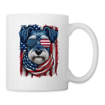 Patriotischer US-Schnauzer Stars Stripes Pride - Tasse - Weiß - Rechts