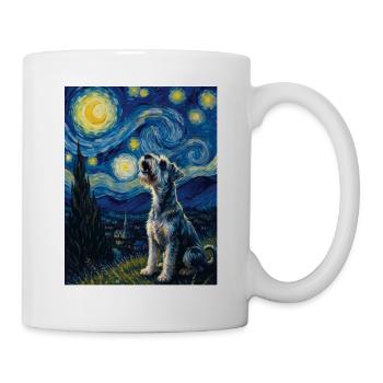 Sternennacht-Schnauzer-Kunstparodie-Porträt - Tasse - Weiß - Rechts