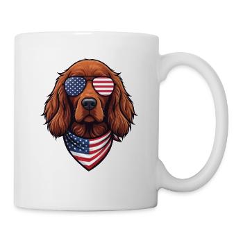 Patriotic Irish Setter - Red Setter Dog Mom Dad - Mug - white - Right
