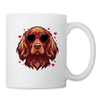 Irischer Zuspieler Valentine – Roter Zuspieler Hundemama Papa - Tasse - Weiß - Rechts