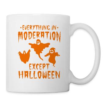 Fête d’Halloween - Tout avec modération sauf - Mug blanc - blanc - Droite