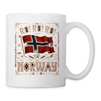  Roll Roll Norway Norwegen Wikinger Flagge - Tasse - Weiß - Rechts