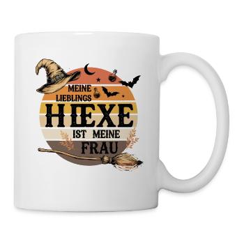  Meine Lieblingshexe Ist Meine Frau Hexe Halloween - Tasse - Weiß - Rechts