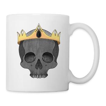 Kronen-Schädel: Königs Gothic-Desig - Tasse - Weiß - Rechts