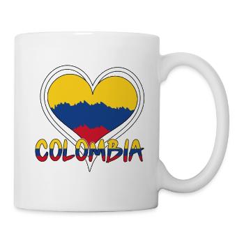 Patriotisches Herz Liebe Kolumbianische Flagge Kolumbien - Tasse - Weiß - Rechts