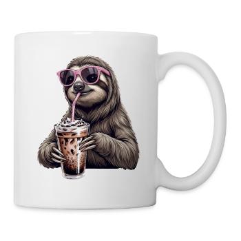 Faultier Eiskaffee  - Tasse - Weiß - Rechts