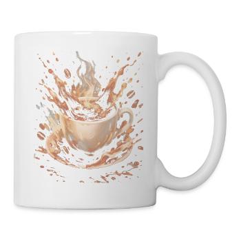 Hot Beans Art Splash Kaffeetasse - Tasse - Weiß - Rechts