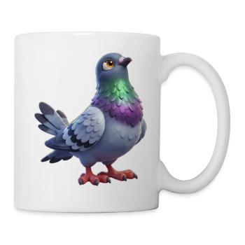 Farbenfrohes Taubenthema - Tasse - Weiß - Rechts