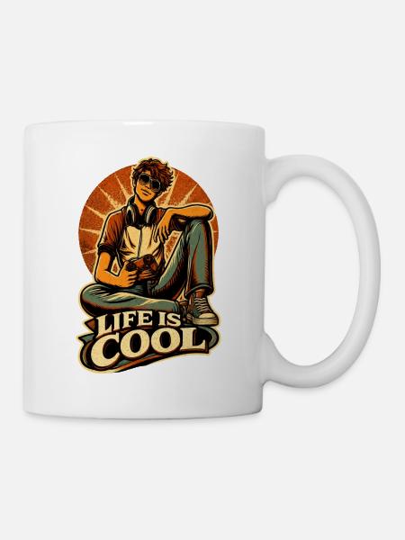 Life Is Cool – Retro Gamer - Tasse - Weiß