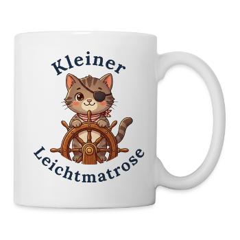 Kleiner Leichtmatrose - Baby Katze - Tasse - Weiß - Rechts