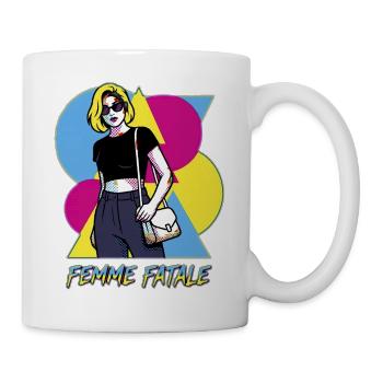 Femme Fatale Pop Art - Tasse - Weiß - Rechts