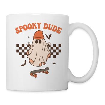 Spooky Doodle Ghost Skateboard - Tasse - Weiß - Rechts