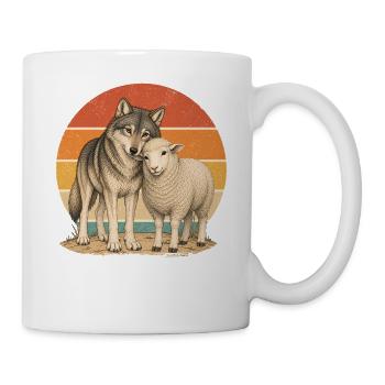 Wolf und Schaf - Tasse - Weiß - Rechts